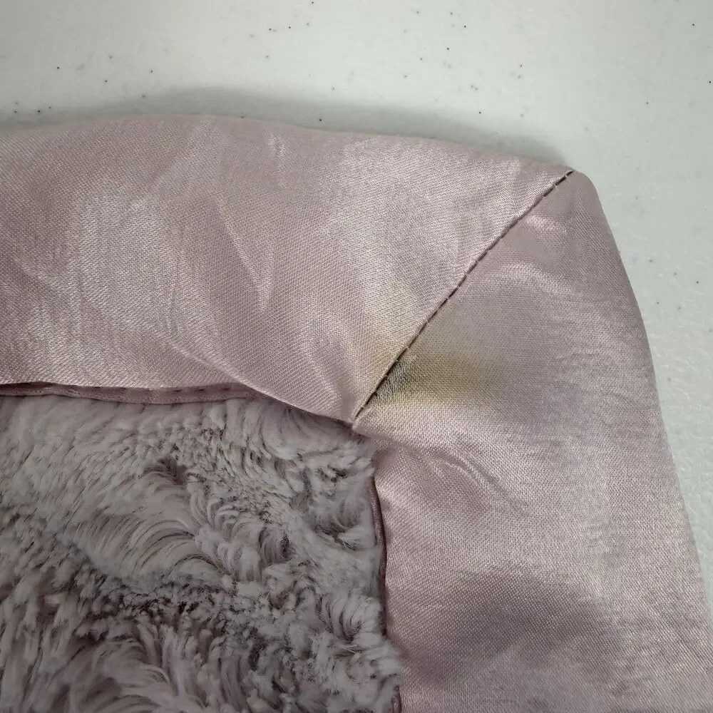 Little Giraffe Luxe Chenille Baby Lovey Blanky Blanket Pink Satin Trim Soft READ